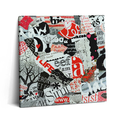 Vászonkép 60x60 Moodboard szívekkel