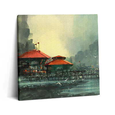 Vászonkép 60x60 Halászfalu