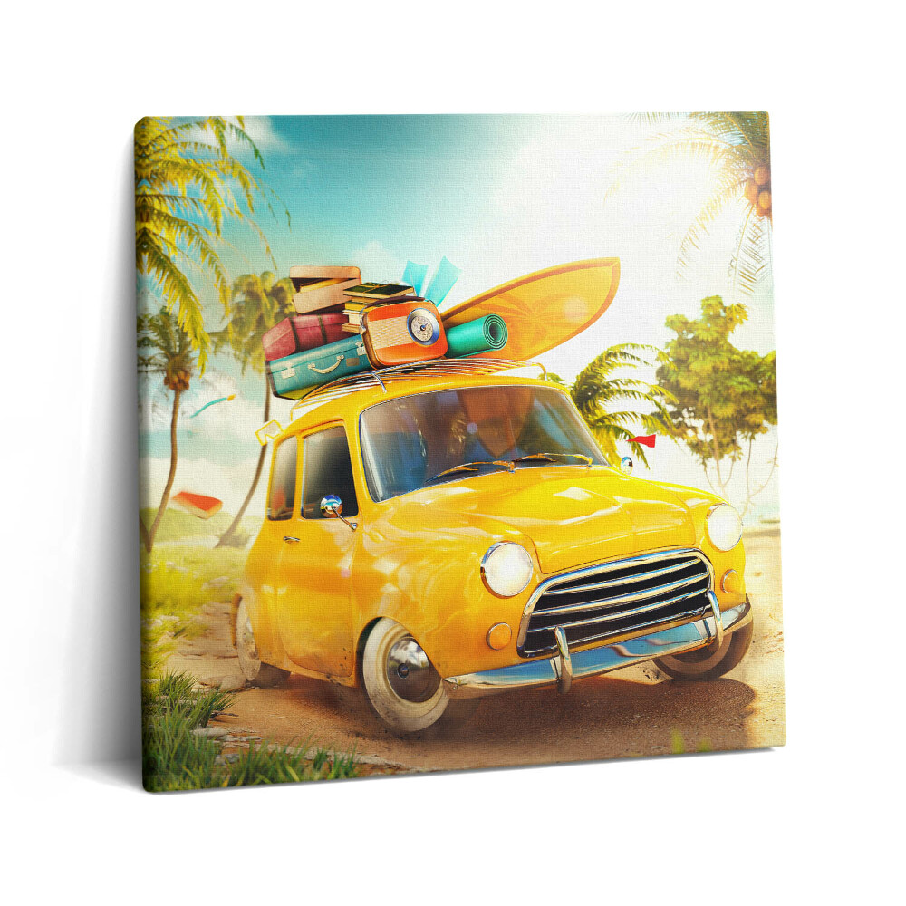Vászonkép 60x60 Autó szörfdeszkával