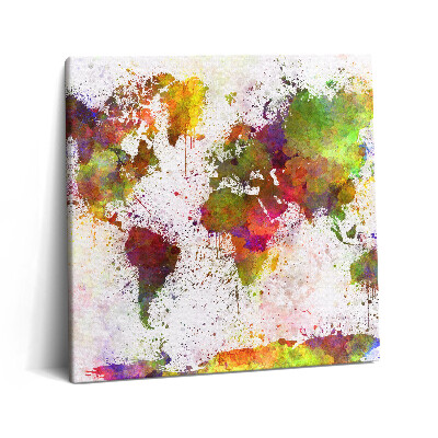 Vászonkép 60x60 Akvarell világtérkép