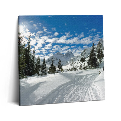 Vászonkép 60x60 Hegyvidéki táj télen