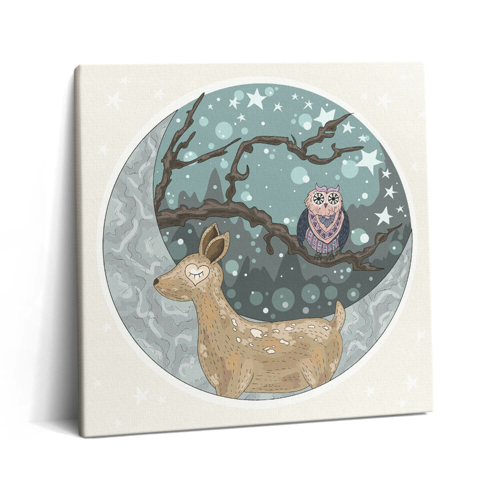 Vászonkép 60x60 Éjszakai állatok és a Hold
