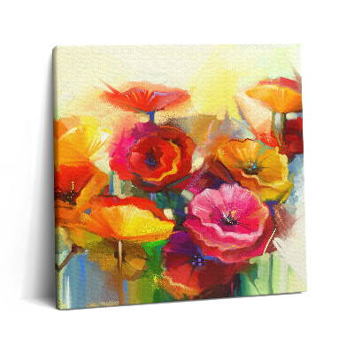 Vászonkép 60x60 Színes pipacsok