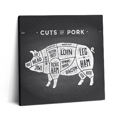 Vászonkép 60x60 Disznó poszter - disznó hentes