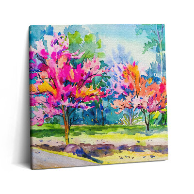 Vászonkép 60x60 Absztrakt színes fák