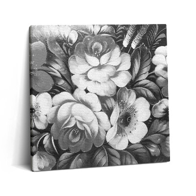 Vászonkép 60x60 Fekete-fehér virágok
