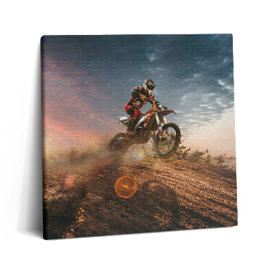Vászonkép 60x60 Ember motoron és a sivatagban