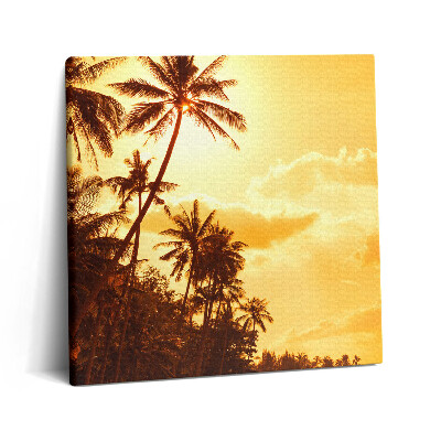 Vászonkép 60x60 Napfényes pálmafák a tengerparton