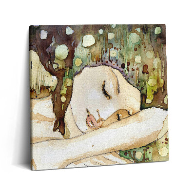 Vászonkép 60x60 Akvarell festmény egy gyönyörű lányról