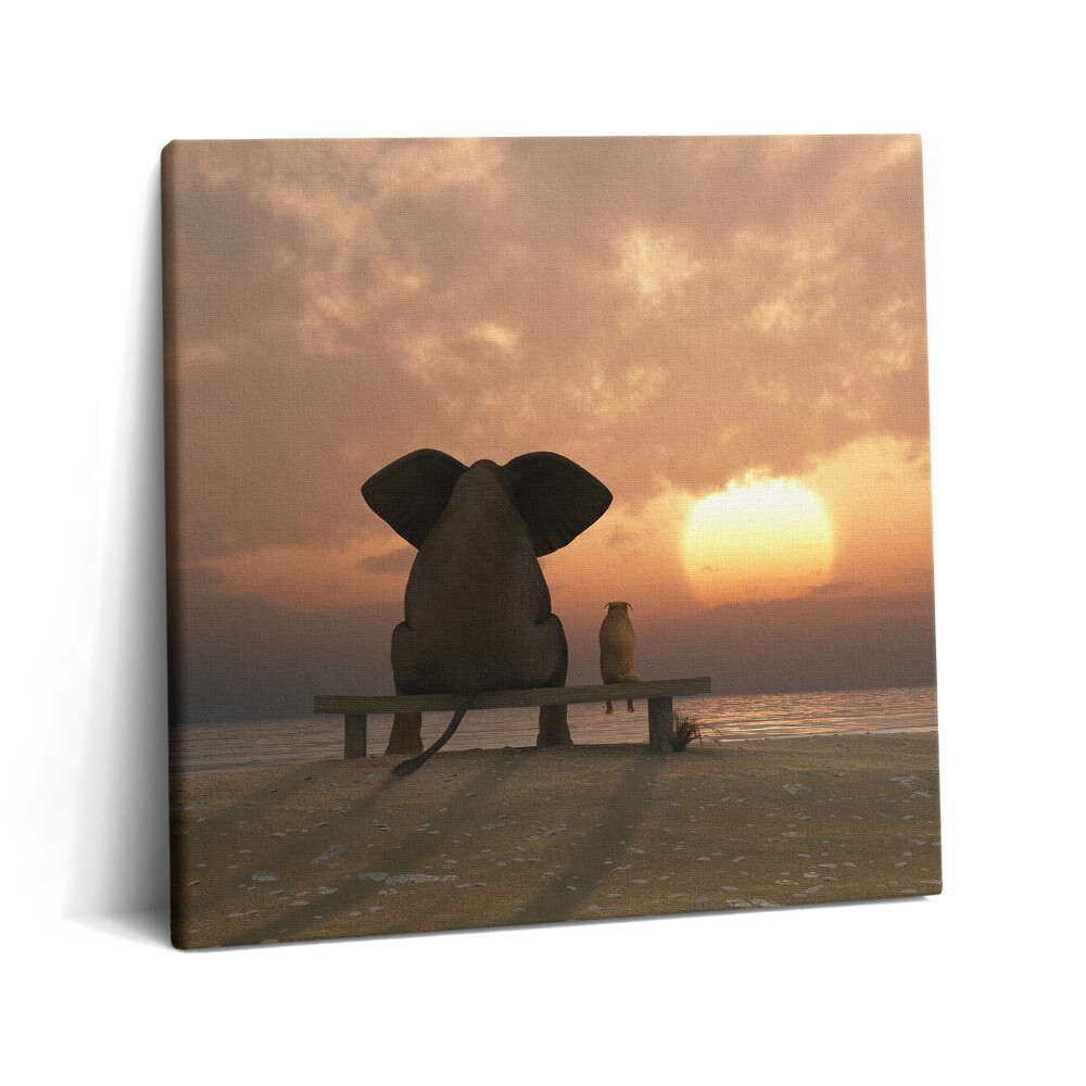 Vászonkép 60x60 Állatok és naplemente