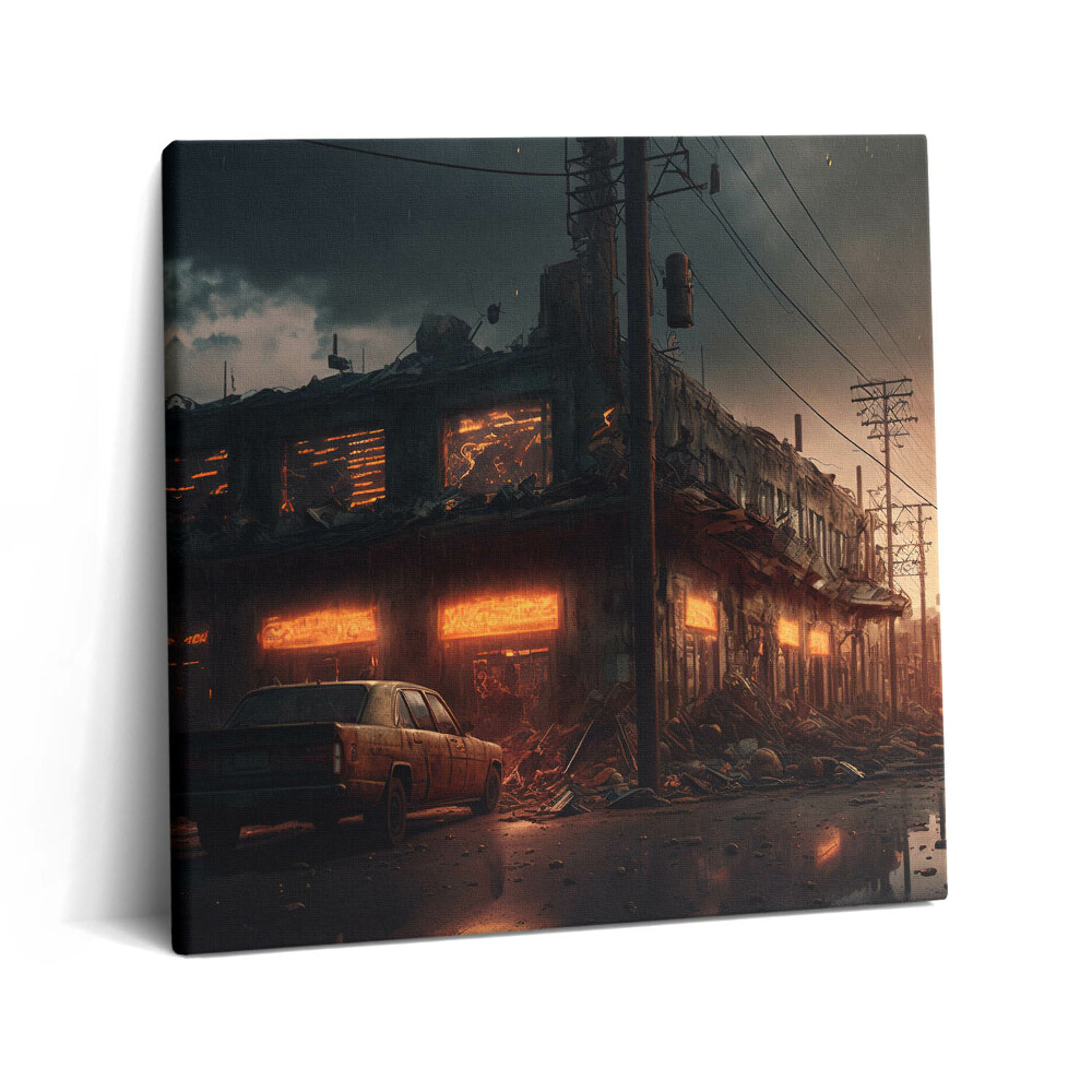 Vászonkép 60x60 Apokaliptikus épület
