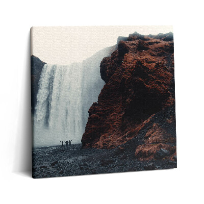 Vászonkép 60x60 Izlandi tájkép vízesés