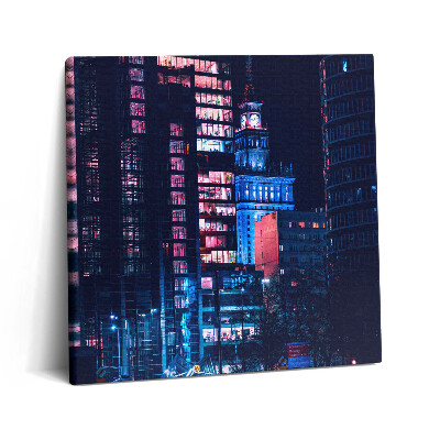 Vászonkép 60x60 Varsó éjszaka