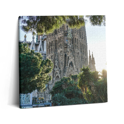 Vászonkép 60x60 Sagrada Familia park Barcelonában
