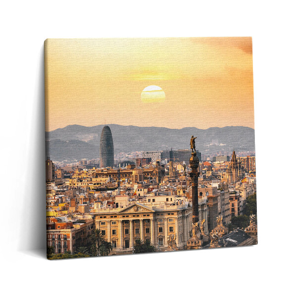 Vászonkép 60x60 A barcelonai Sagrada Familia tájképe