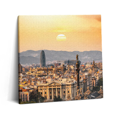 Vászonkép 60x60 A barcelonai Sagrada Familia tájképe