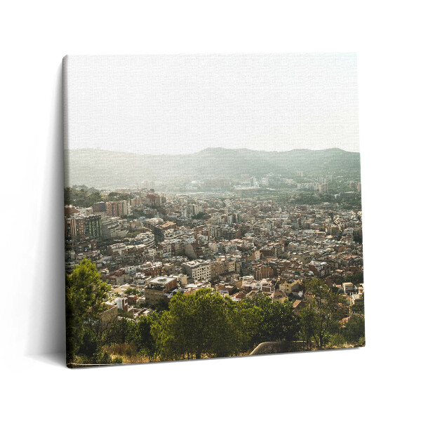 Vászonkép 60x60 Barcelona panorámája a Montjuic-on