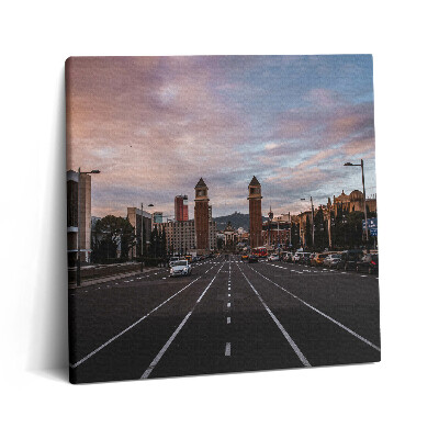 Vászonkép 60x60 Kilátás a Barcelonából Tibidabóba vezető útra