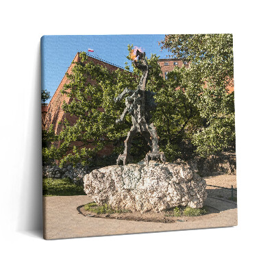 Vászonkép 60x60 Wawel Sárkány emlékmű Krakkó