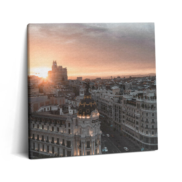 Vászonkép 60x60 Panoráma az óvárosra és a naplementére