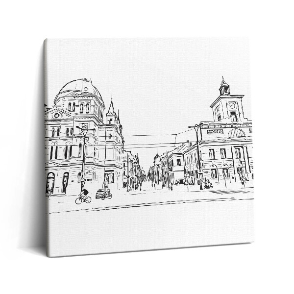 Vászonkép 60x60 Poznan óvárosának illusztrációja