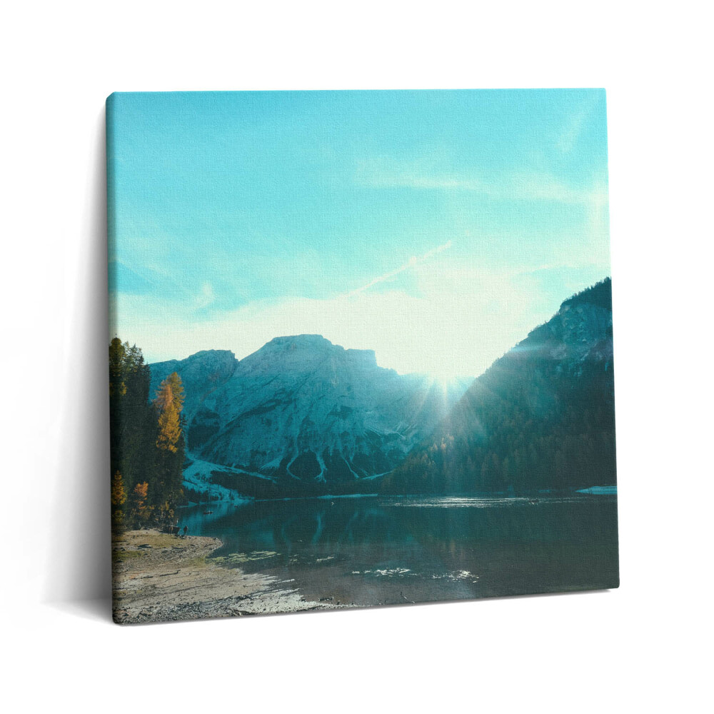 Vászonkép 60x60 Hegy és folyó Lengyelországban