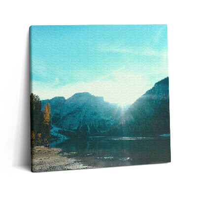 Vászonkép 60x60 Hegy és folyó Lengyelországban