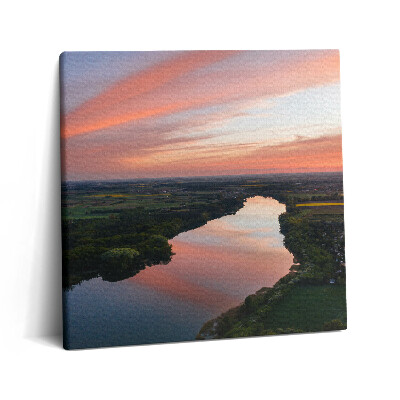 Vászonkép 60x60 Légi felvétel egy tóról