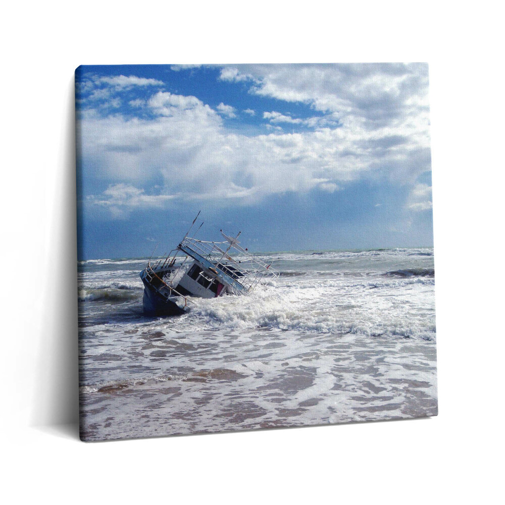 Vászonkép 60x60 Elsüllyedt hajó Szicíliában