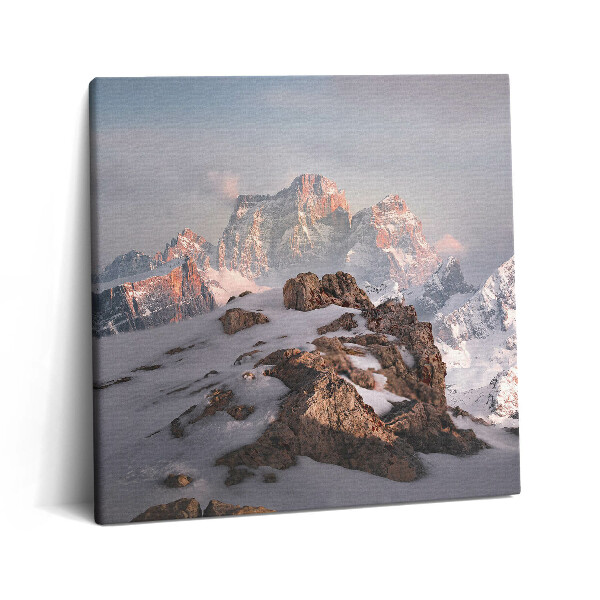 Vászonkép 60x60 Hóval borított hegy