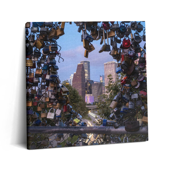Vászonkép 60x60 lakatok a Szerelem hídján