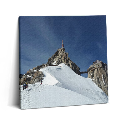 Vászonkép 60x60 Hegy teteje télen