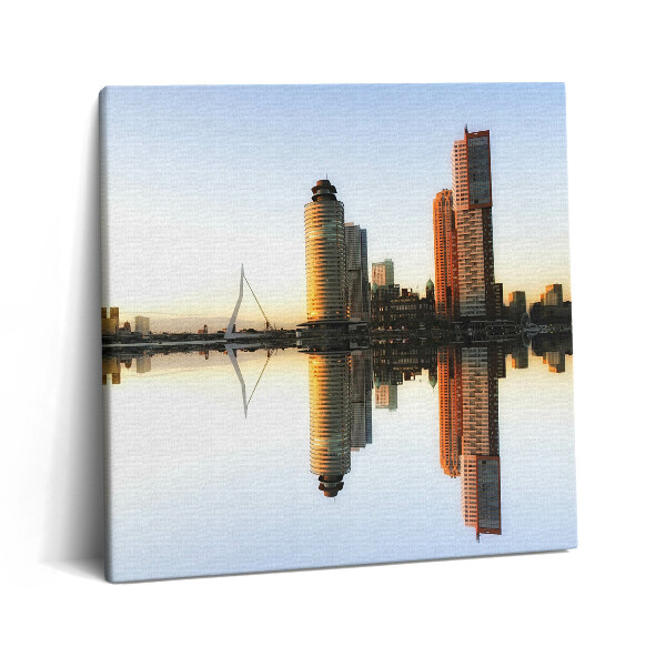 Vászonkép 60x60 Város a folyó partján