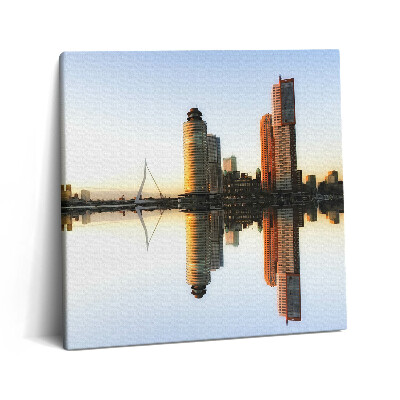 Vászonkép 60x60 Város a folyó partján