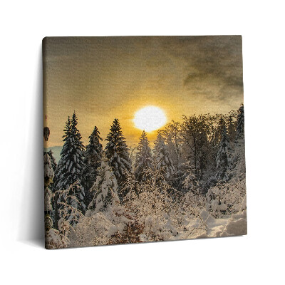 Vászonkép 60x60 Téli táj a Beszkidek hegységben