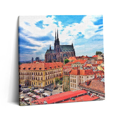 Vászonkép 60x60 Brno látképe
