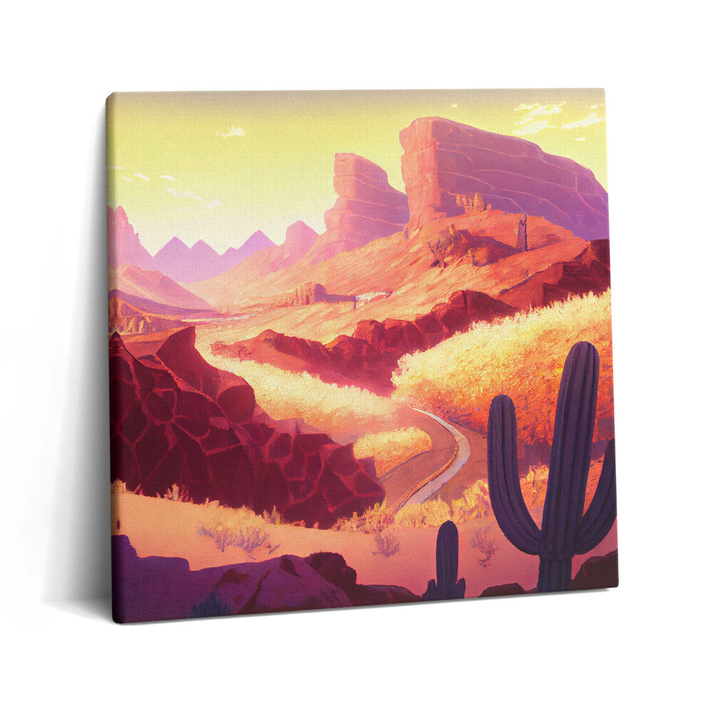 Vászonkép 60x60 Illusztráció egy arizonai sivatagról