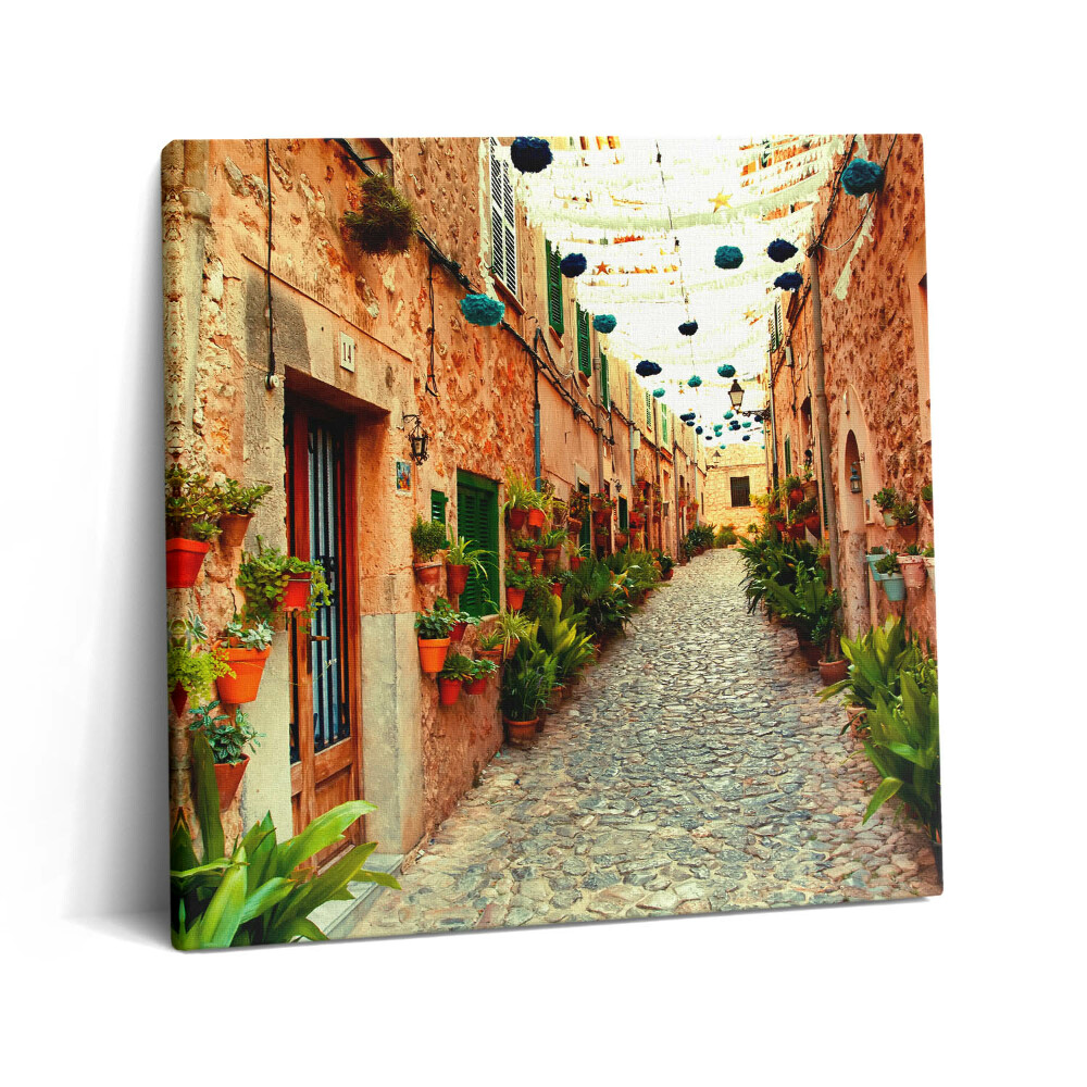 Vászonkép 60x60 Utca Valldemossa faluban