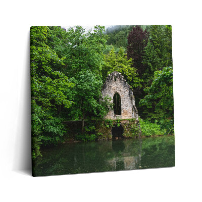 Vászonkép 60x60 Egy régi kápolna romjai Chamonix Franciaországban