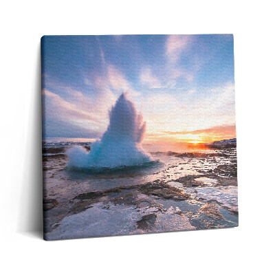 Vászonkép 60x60 Gejzír Izland szigetén