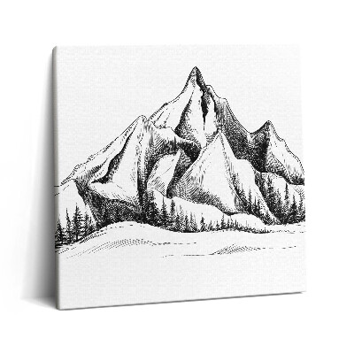 Vászonkép 60x60 Hegyi rajz