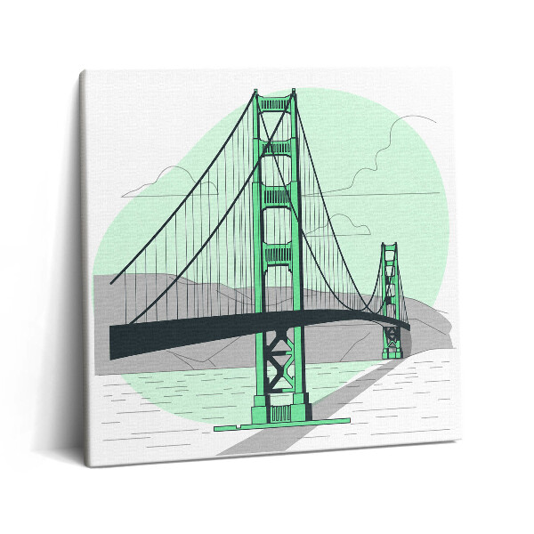 Vászonkép 60x60 A Golden Gate híd rajza