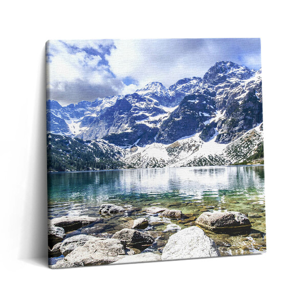 Vászonkép 60x60 Tájkép hegyekkel és tavakkal