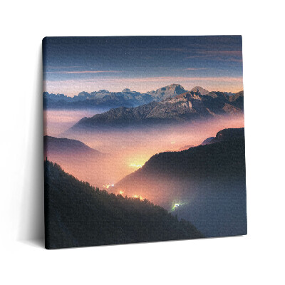 Vászonkép 60x60 Hegycsúcsokból álló tájkép