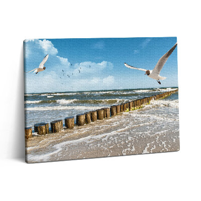 Vászonkép falra 80x60 Madár a tengerparton