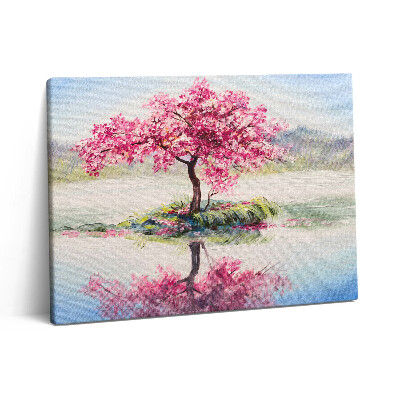 Vászonkép falra 80x60 Mozaik amely egy virágzó szerelmesfát ábrázol