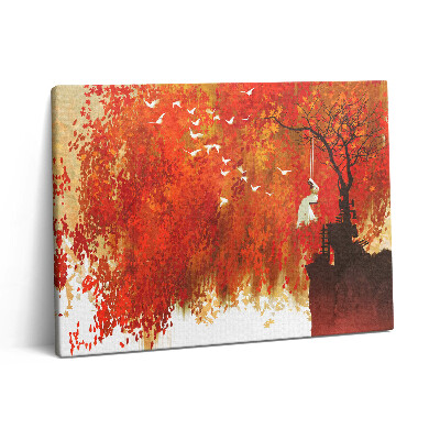 Vászonkép falra 80x60 Ártatlan menyasszony ősszel