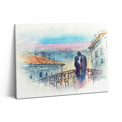 Vászonkép falra 80x60 Szerelmes párt ábrázoló festmény