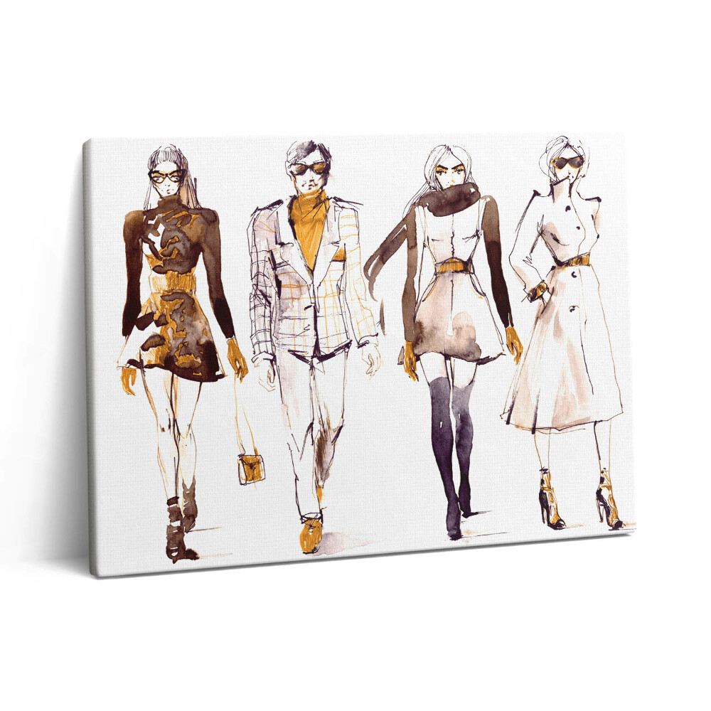 Vászonkép falra 80x60 Férfi és női divatbemutató illusztrációja