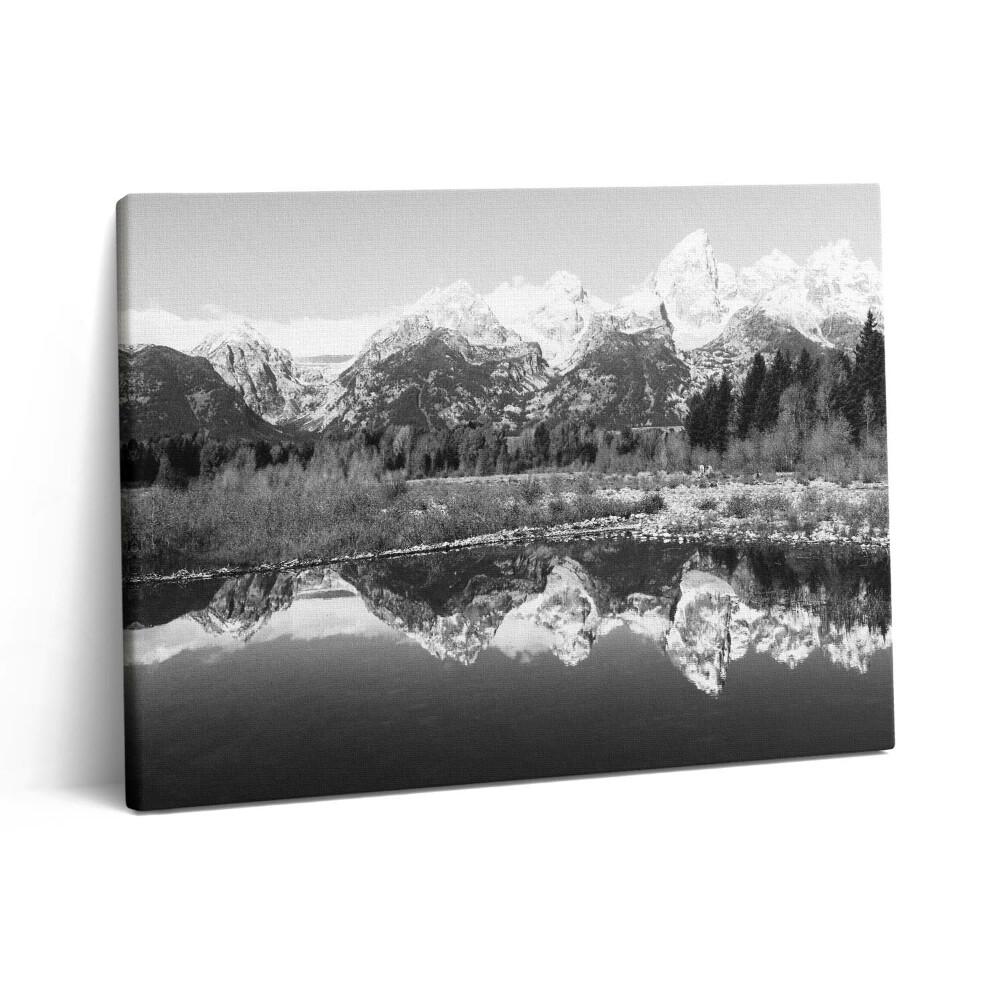 Vászonkép falra 80x60 Fekete-fehér hegyi táj